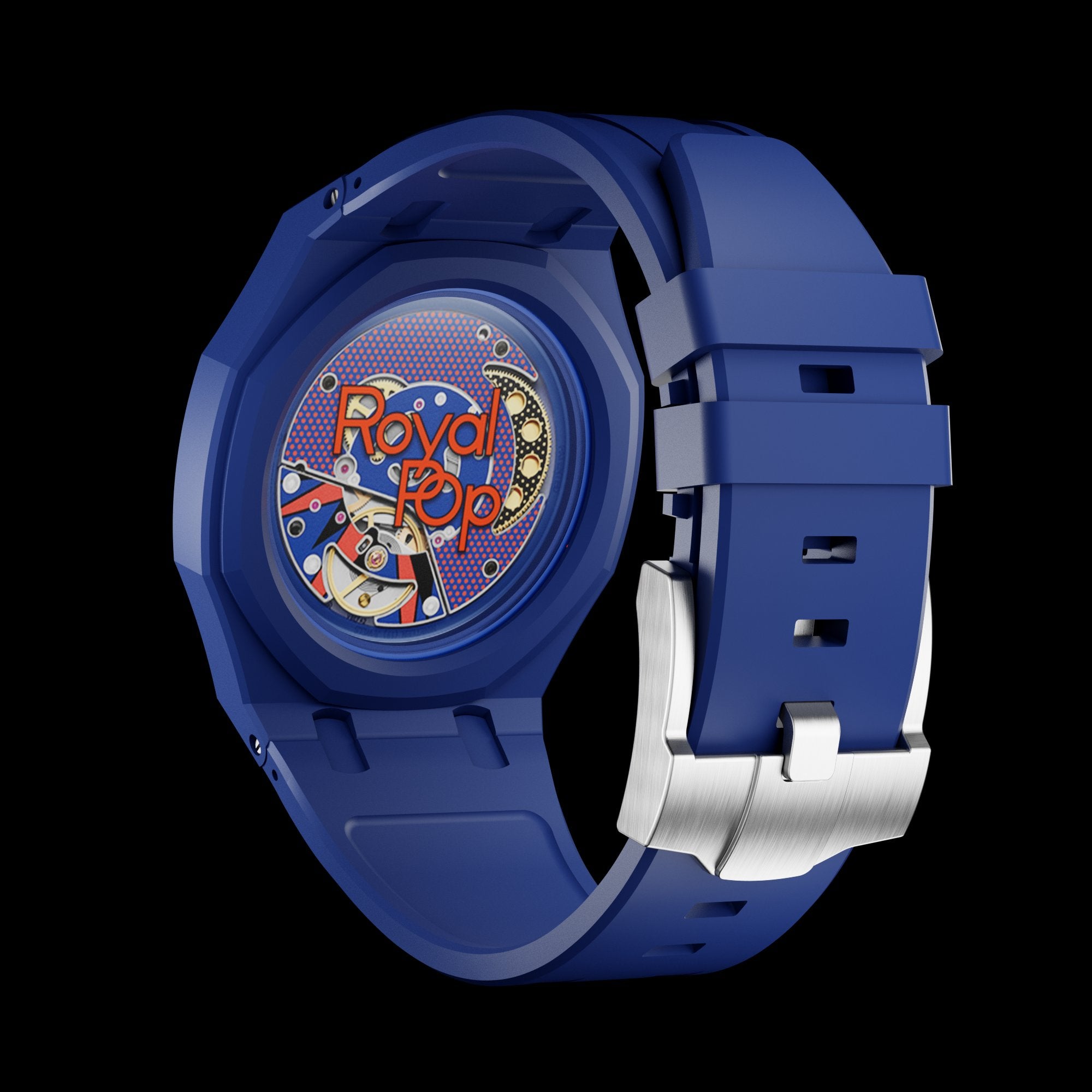 Pop As Watch Ceramic Bracelet Navy Blue - clasp and bracelet detail