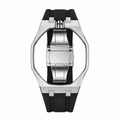 Black Steel Silicone Bracelet