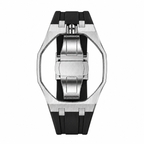 Black Steel Silicone Bracelet