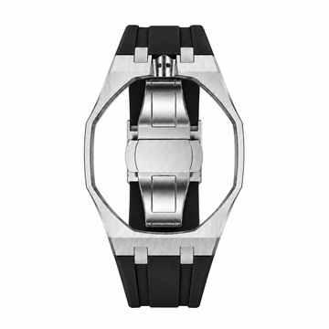 Black Steel Silicone Bracelet
