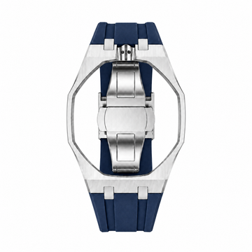 Navy Blue Steel Silicone Bracelet