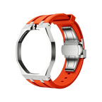 Orange Steel Silicone Bracelet Pop As Watch