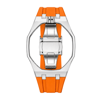 Orange Steel Silicone Bracelet