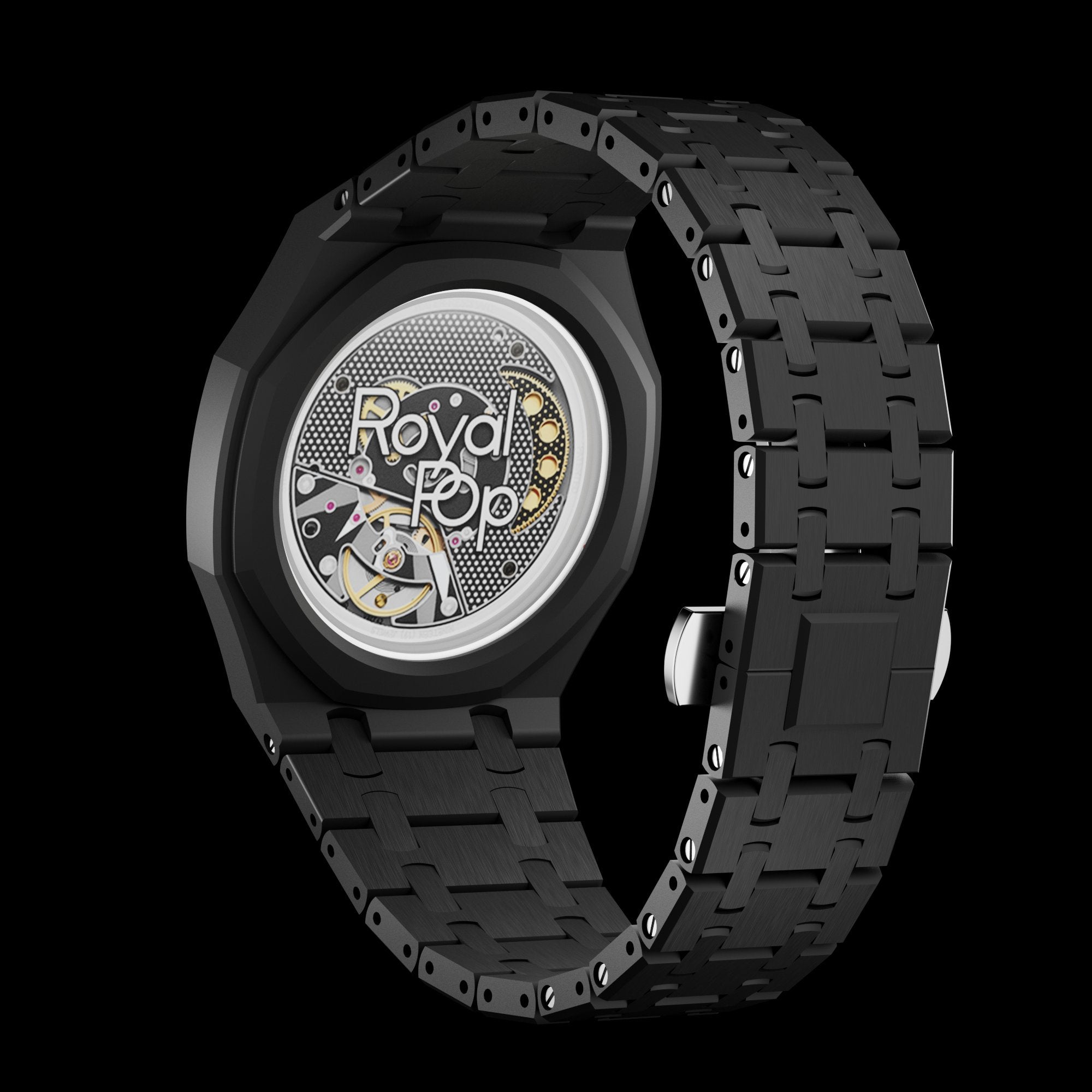 Pop As Watch Ceramic Bracelet Black - clasp and bracelet detail