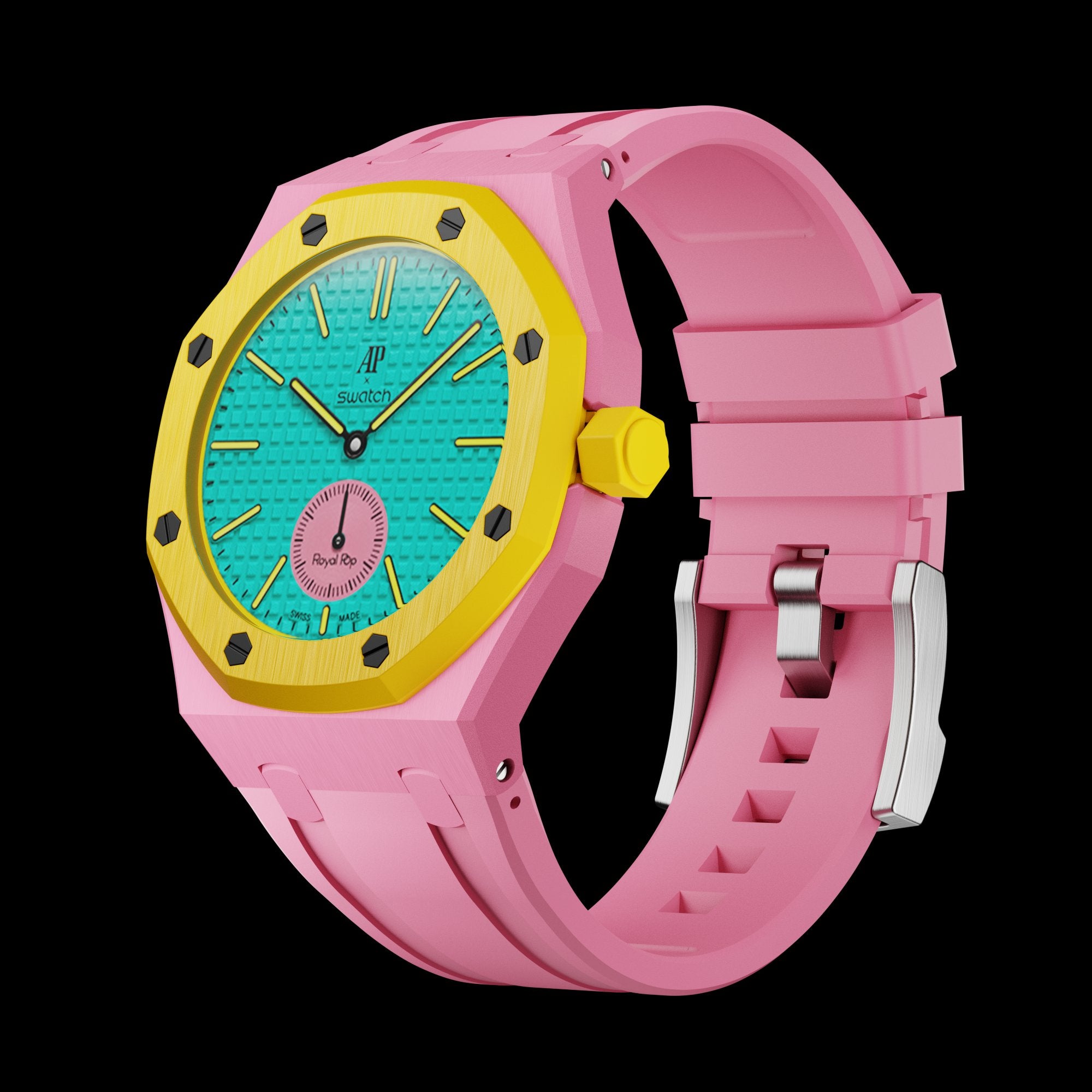 Pop As Watch Ceramic Bracelet Light Pink - empty case side view