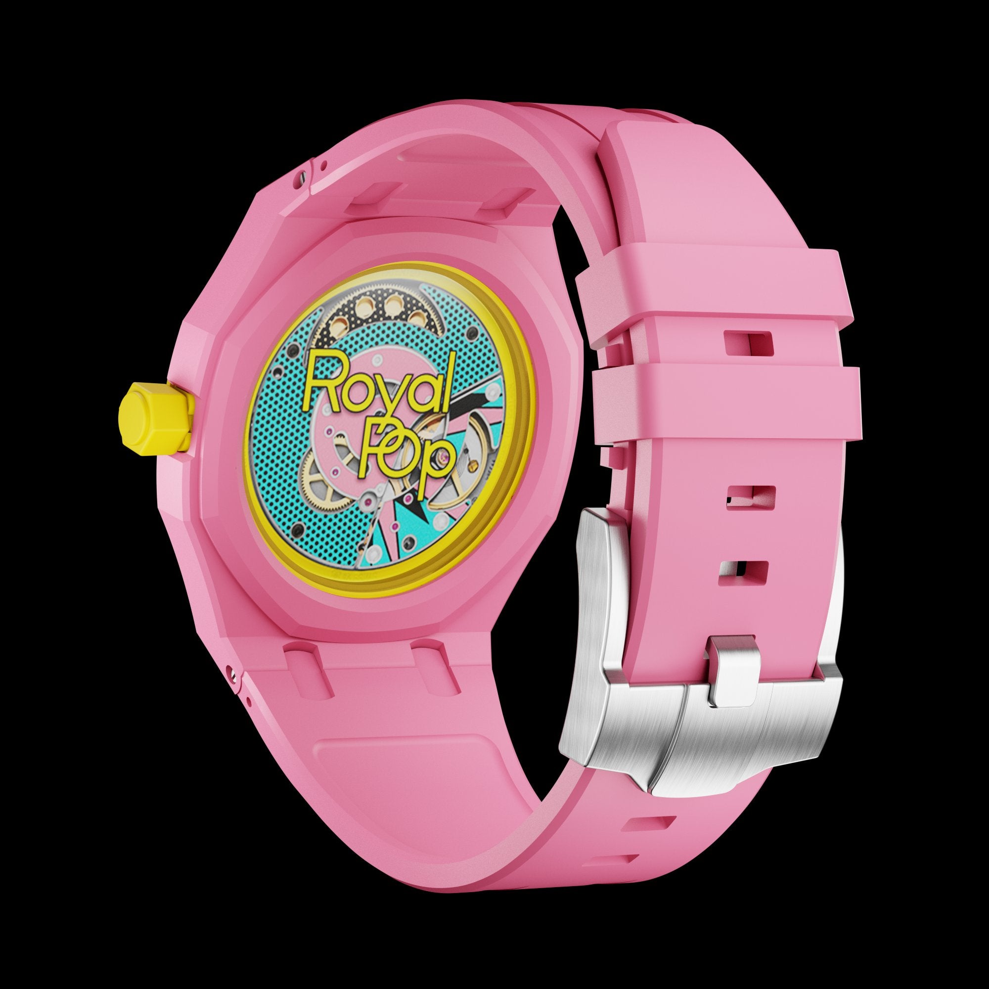 Pop As Watch Ceramic Bracelet Light Pink - clasp and bracelet detail