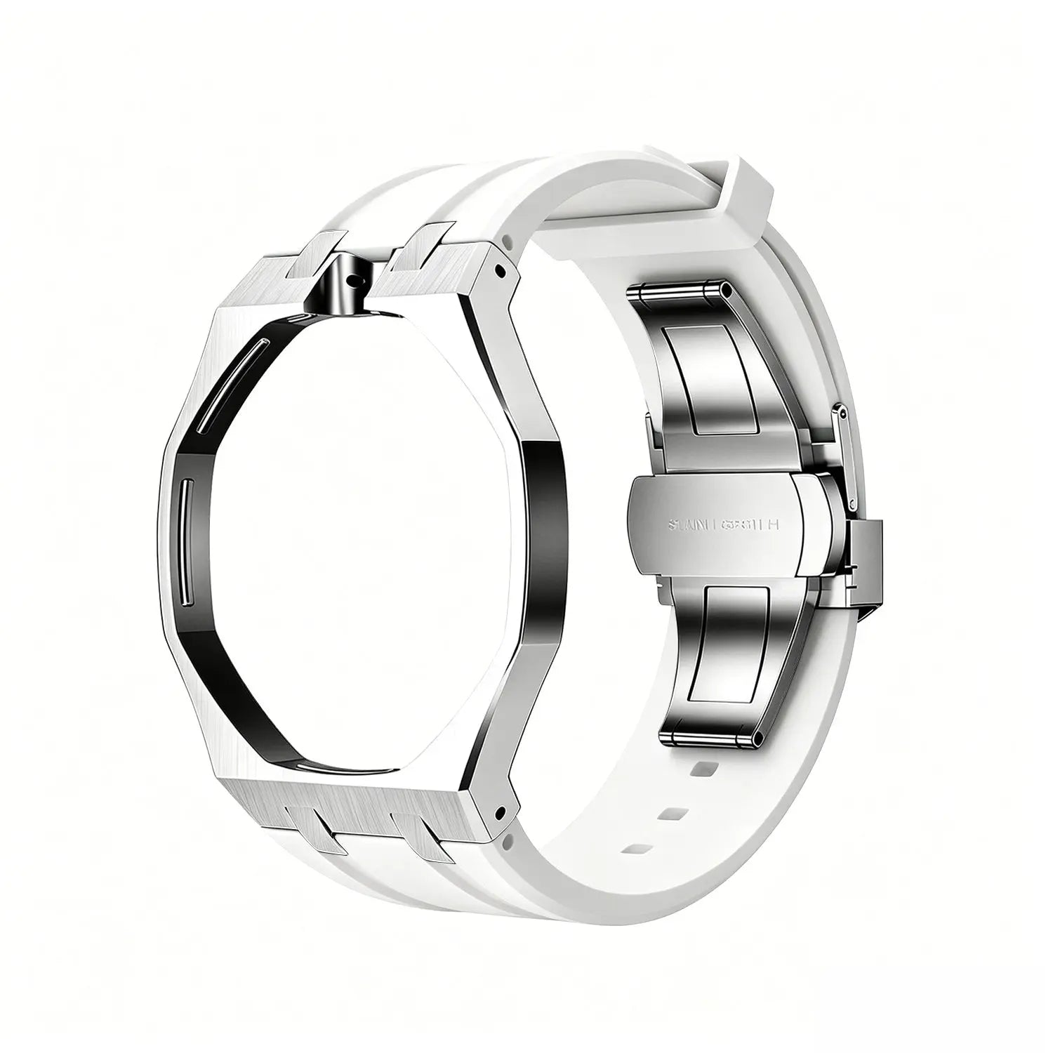 White Steel Silicone Bracelet Pop As Watch