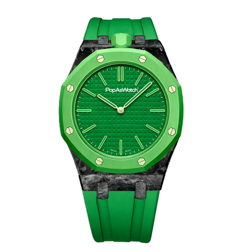 Green Carbon Silicone Bracelet Pop As Watch